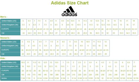 Adidas women's size conversion